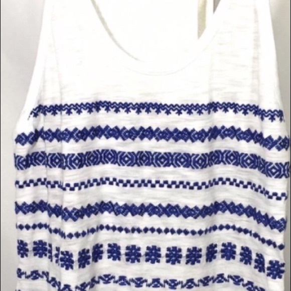 Sam Edelman Embroider Boho Razor Back Top Blouse - Picture 4 of 7